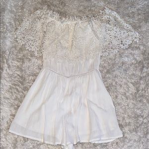 White off the shoulder romper